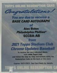 Alec Bohm #SCCBA-AB Baseball Cards 2021 Stadium Club Chrome Autographs Prices