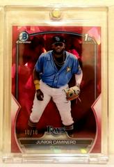 Junior Caminero [Sapphire Red] #BCP-61 Baseball Cards 2023 Bowman Chrome Prospects Prices