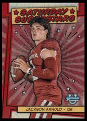 Jackson Arnold [Red] #SS-8 Football Cards 2023 Bowman Chrome University Saturday Superstars Prices
