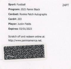 Justin Fields [Patch Autograph] #203 Football Cards 2021 Panini Black Prices