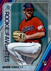 Aaron Civale [Orange Refractor] #ROYF-AC Baseball Cards 2020 Bowman Chrome Rookie of the Year Favorites Prices
