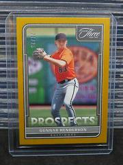 Gunnar Henderson [Gold] Baseball Cards 2022 Panini Three and Two Prospects Prices