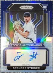 Spencer Strider [Navy Blue Carolina Prizm] #RA-SS Baseball Cards 2022 Panini Prizm Rookie Autographs Prices
