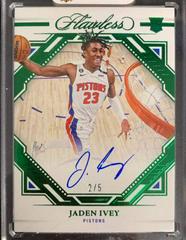 Jaden Ivey [Emerald] #12 Basketball Cards 2022 Panini Flawless Finishes Auto Prices
