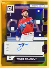 Willie Calhoun [Gold] Baseball Cards 2022 Panini Donruss Monikers Autographs Prices