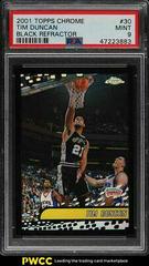 Tim Duncan [Black Refractor] Basketball Cards 2001 Topps Chrome Prices