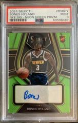 Bones Hyland [Green Prizm] Basketball Cards 2021 Panini Select Rookie Signatures Prices