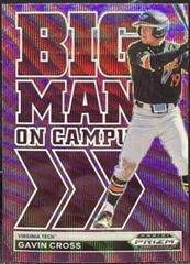 Gavin Cross [Purple Wave] #BMC-GC Baseball Cards 2022 Panini Prizm Draft Picks Big Man on Campus Prices