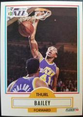 Thurl Bailey #182 Basketball Cards 1990 Fleer Prices