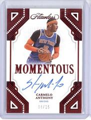 Carmelo Anthony [Ruby] #35 Basketball Cards 2022 Panini Flawless Momentous Autograph Prices