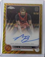 Malik Bowman [Gold Wave] #CA-MB2 Basketball Cards 2022 Topps Chrome OTE Overtime Elite Autographs Prices