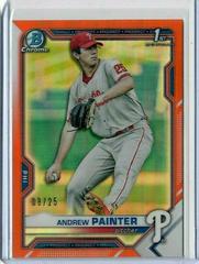 Andrew Painter [Orange Refractor] Baseball Cards 2021 Bowman Draft Chrome Prices