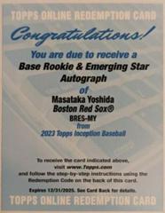Masataka Yoshida #BRES-MY Baseball Cards 2023 Topps Inception Rookie and Emerging Stars Autographs Prices