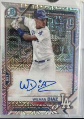 Wilman Diaz [Orange Refractor] #BCMA-WD Baseball Cards 2021 Bowman Chrome Mega Box Mojo Autographs Prices