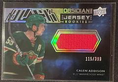 Calen Addison Hockey Cards 2021 SPx UD Black Obsidian Rookie Jersey Prices
