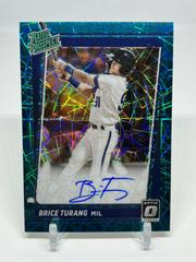 Brice Turang [Teal Velocity] Baseball Cards 2021 Panini Donruss Optic Rated Prospect Signatures Prices