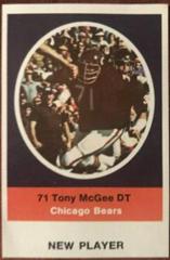 Tony McGee Football Cards 1972 Sunoco Stamps Update Prices