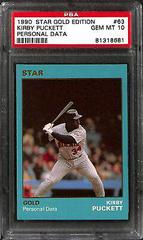 Kirby Puckett [Personal Data] #63 Baseball Cards 1990 Star Gold Edition Prices