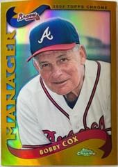 Bobby Cox [Black Refractor] Baseball Cards 2002 Topps Chrome Prices