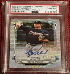 Bryse Wilson [Wave] #BW Baseball Cards 2019 Bowman Sterling Rookie Autographs Prices
