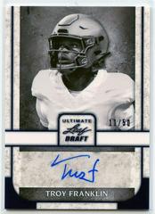 Troy Franklin [Navy] Football Cards 2022 Leaf Ultimate Draft Portrait Autographs Prices