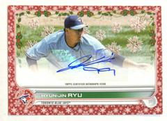 Hyun Jin Ryu [Red Metallic] Baseball Cards 2022 Topps Holiday Autographs Prices