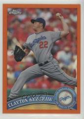 Clayton Kershaw [Orange Refractor] #107 Baseball Cards 2011 Topps Chrome Prices