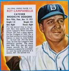 Roy Campanella [Hand Cut Without Tab] Baseball Cards 1954 Red Man Tobacco Prices