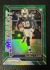 CeeDee Lamb [Green] #7 Football Cards 2020 Panini Prizm Emergent Prices
