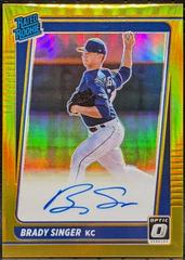 Brady Singer [Gold] #OA-BS Baseball Cards 2021 Panini Donruss Optic Autographs Prices