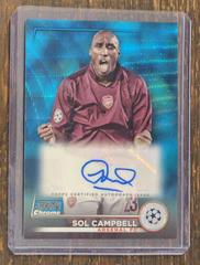 Sol Campbell [Blue Wave] #CA-SC Soccer Cards 2022 Stadium Club Chrome UEFA Competitions Autographs Prices