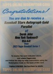 Derek Jeter [Gold] #BSA-DJ2 Baseball Cards 2023 Topps Series 1 Stars Autographs Prices