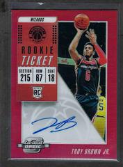 Troy Brown Jr. [Red Jersey Autograph Red] #106 Basketball Cards 2018 Panini Contenders Optic Prices