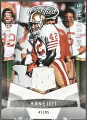 Ronnie Lott [Jersey Mirror Blue] Football Cards 2010 Panini Certified Prices