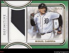 Miguel Cabrera [Green] #DJR-MIG Baseball Cards 2022 Topps Definitive Jumbo Relic Collection Prices