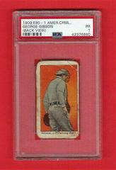 George Gibson [Back View] Baseball Cards 1909 E90-1 American Caramel Prices