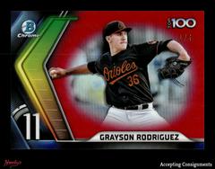 Grayson Rodriguez [Red] Baseball Cards 2022 Bowman Scouts' Top 100 Prices
