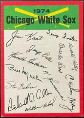 Chicago White Sox Baseball Cards 1974 Topps Team Checklist Prices