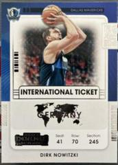 Dirk Nowitzki #20 Basketball Cards 2021 Panini Contenders International Ticket Prices