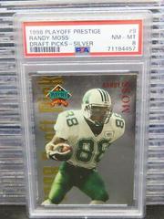 Randy Moss [Silver Jumbo] #9 Football Cards 1998 Playoff Prestige Draft Picks Prices