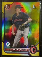 Justin Campbell [Yellow] Baseball Cards 2022 Bowman Draft 1st Edition Prices