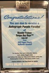 Wander Franco [Purple] #CAA-WF Baseball Cards 2022 Topps Clearly Authentic Autographs Prices