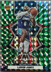 LeBron James [Green Swirl] Basketball Cards 2021 Panini Mosaic Prices