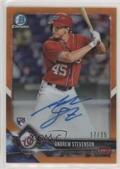 Andrew Stevenson [Orange Refractor] #BCRA-AS Baseball Cards 2018 Bowman Chrome Rookie Autographs Prices