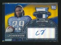 Chris Johnson [Gold Relic Autograph] #156 Football Cards 2008 Bowman Sterling Prices