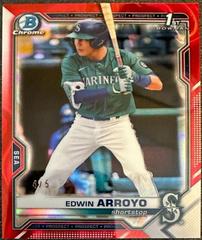 Edwin Arroyo [Red Refractor] #BDC-74 Baseball Cards 2021 Bowman Draft Chrome Prices
