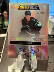 Kole Lind #DTAA-KL Hockey Cards 2021 Upper Deck Credentials Debut Ticket Access Autographs Prices