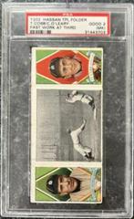 C. O'Leary, T. Cobb [Fast Work at Third] Baseball Cards 1912 T202 Hassan Triple Folder Prices