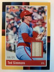 Ted Simmons [Gold] #R88M-TS Baseball Cards 2022 Panini Donruss Retro 1988 Materials Prices