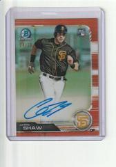 Chris Shaw [Orange Refractor] Baseball Cards 2019 Bowman Chrome Rookie Autographs Prices